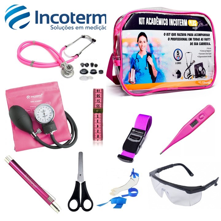 Kit de Bolso da Enfermagem Com Aparelho De Pressão Estetoscópio Duplo Lanterna Clínica Bolsa