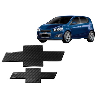 Par De Emblema Fibra De Carbono Chevrolet Sonic Hatch em Oferta na Shopee
