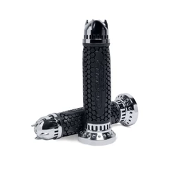 Par de Manoplas Rocket Circuit Equipment Preta para Moto de Pequeno Porte 22mm e 24mm