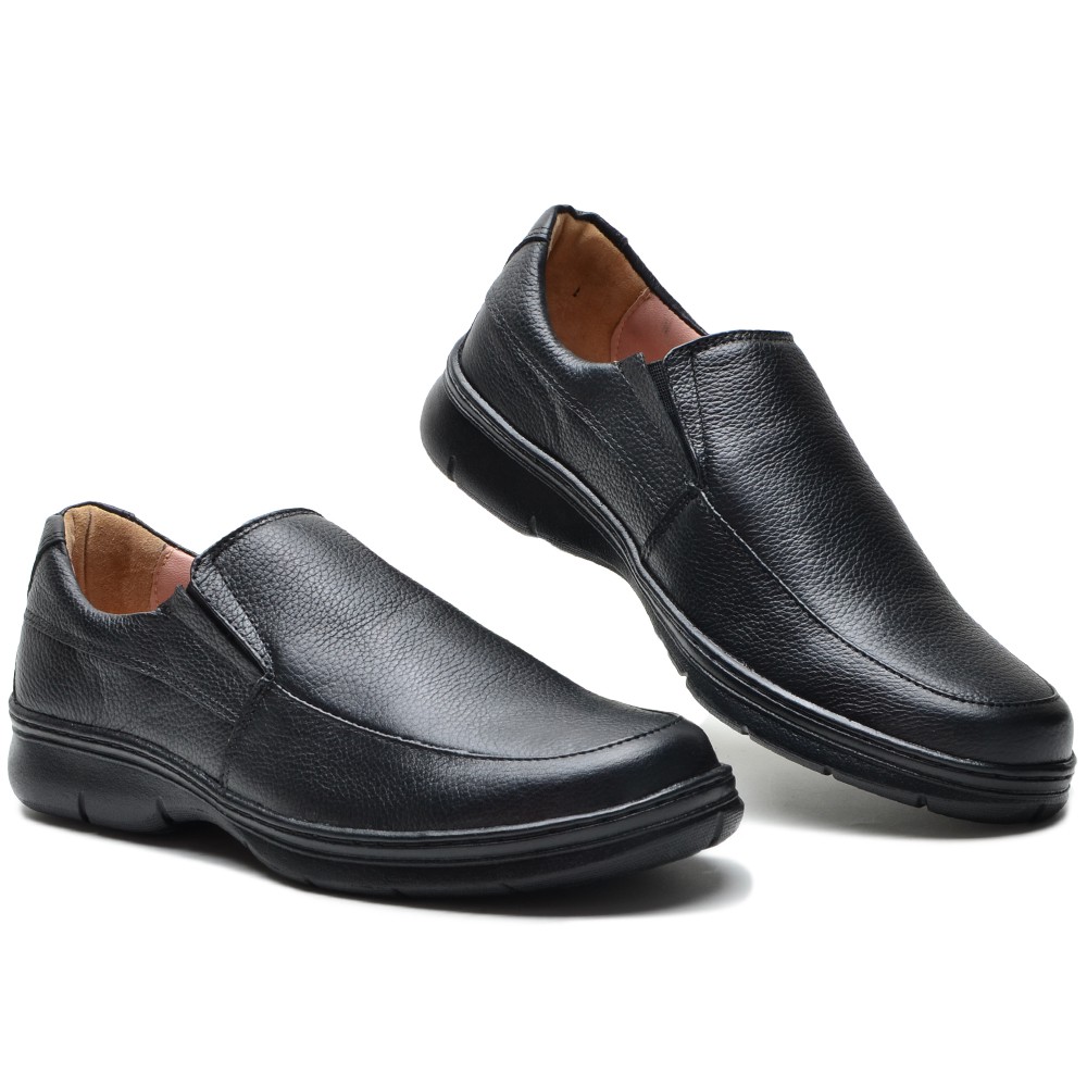 sapato social masculino feito a mão couro floater soft F500 cla preta