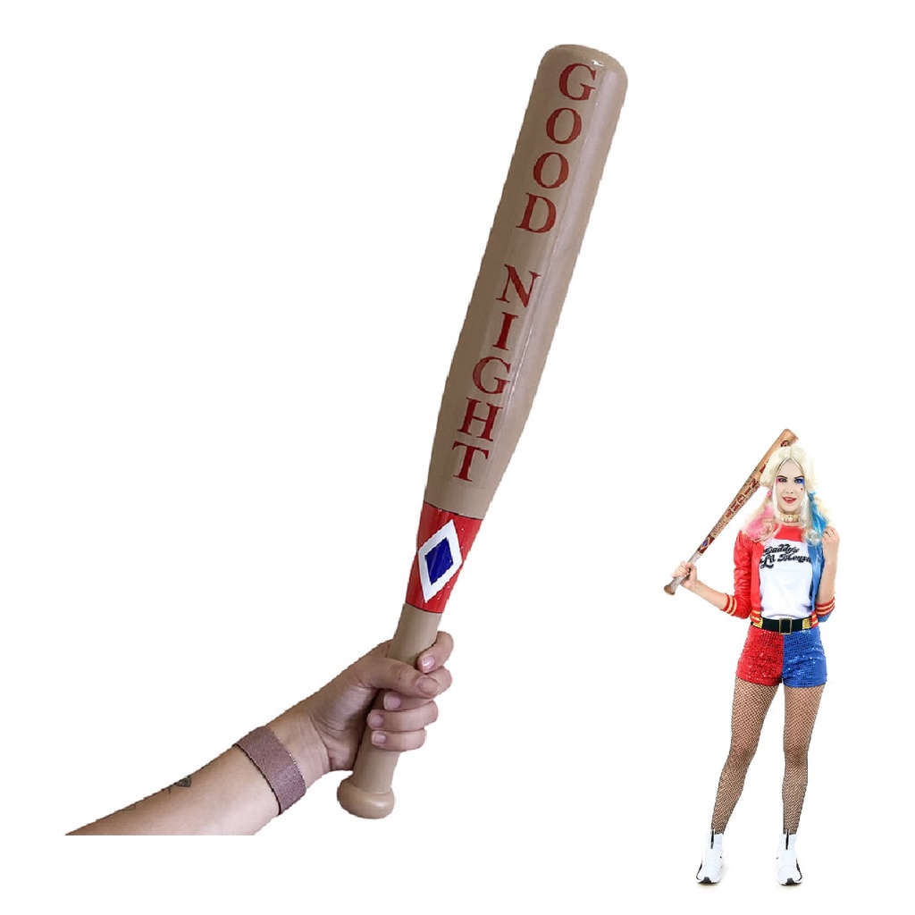 Taco Bastão BaseBall Arlequina Brinquedo Plástico Esquadrão Suicida Acessório Fantasia Good Night Alerquina