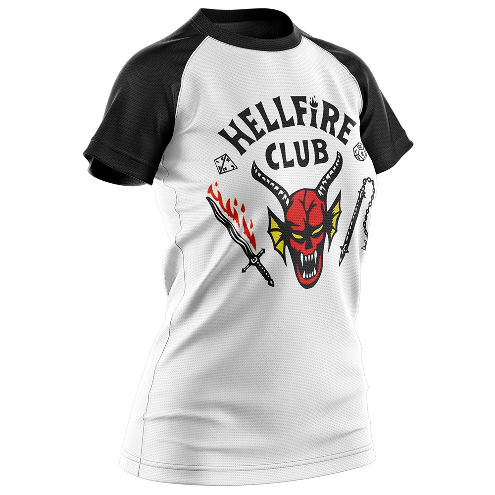 Camiseta Filtro UV Baby Look HellFire Club Stranger Things em Oferta na Shopee