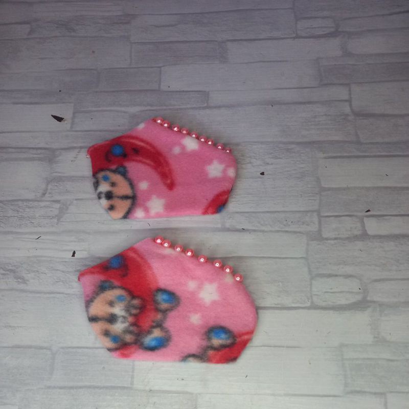 Sapatinho rosa urso recém nascido usado