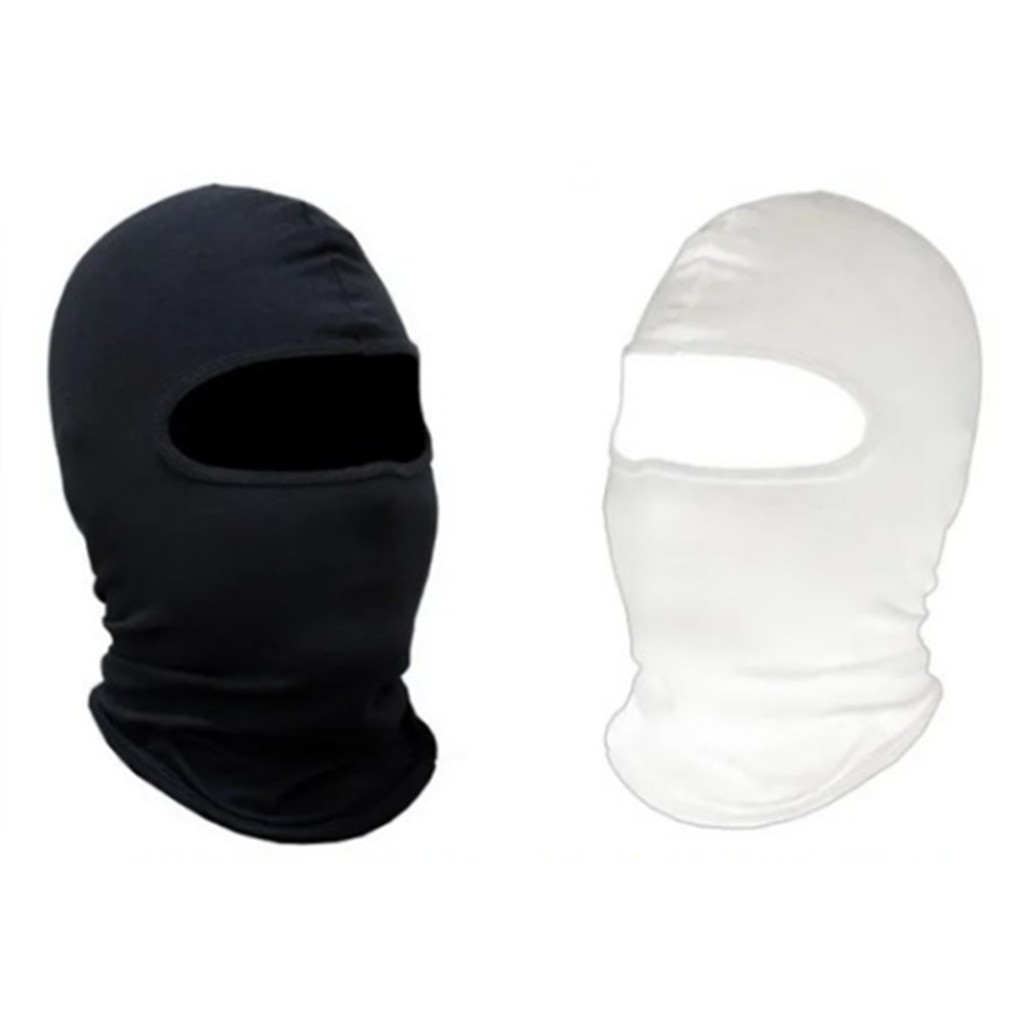 Touca BRANCA ou PRETA Ninja Balaclava Mascara Motoqueiro Militar Tatica