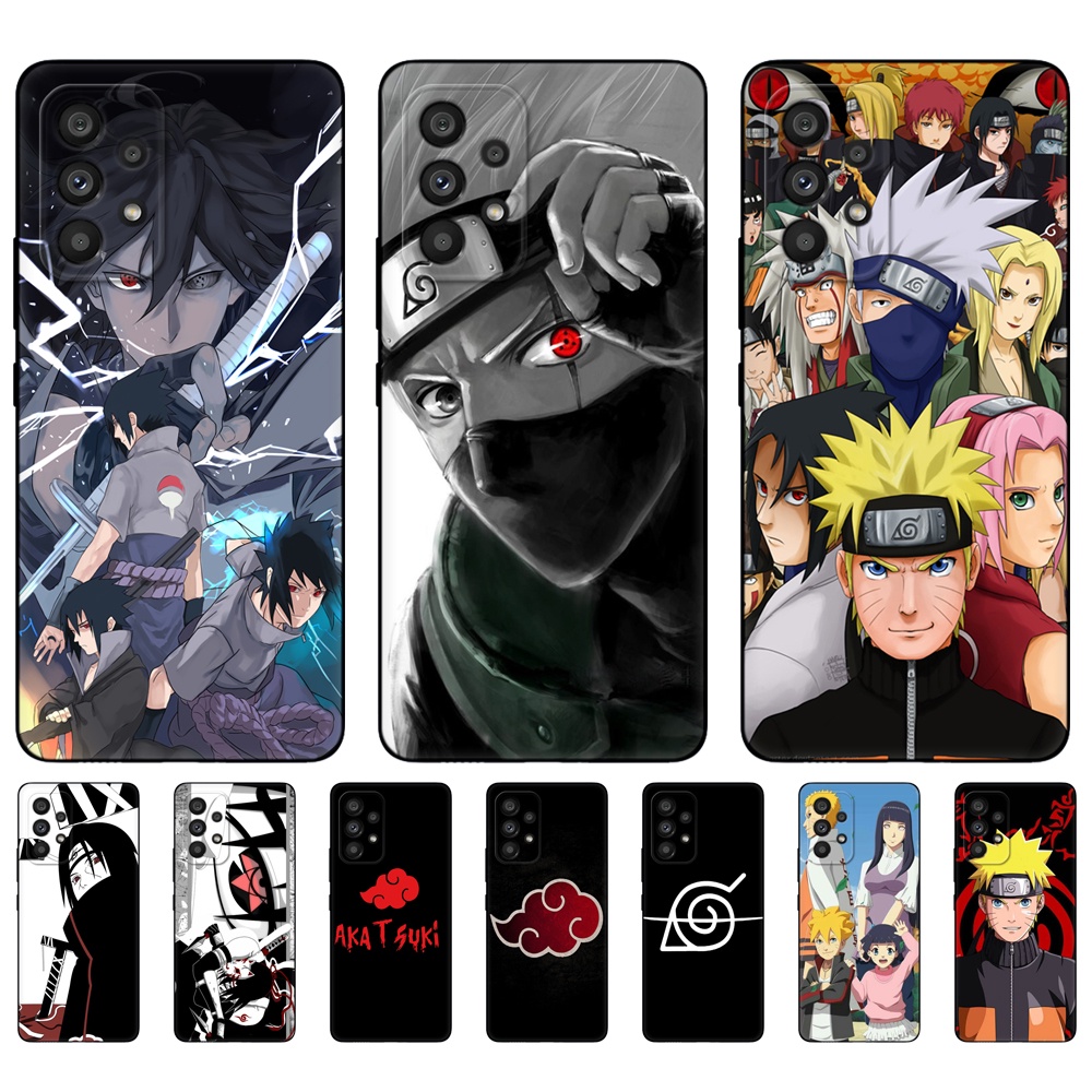 Para Samsung Galaxy A23 4G LTE A33 A53 A73 4G 5G Caso Saco Telefone Macio tpu Preto Naruto Kakashi Uchiha Itachi anime