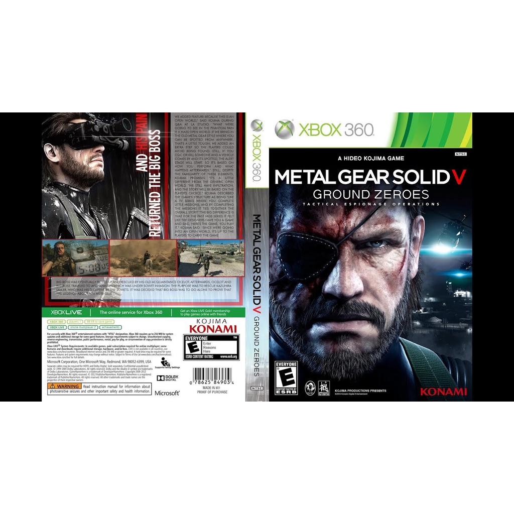Metal Gear Solid V Ground Zeroes P/ XBOX360 (LTU/LT/JTAG/RGH)
