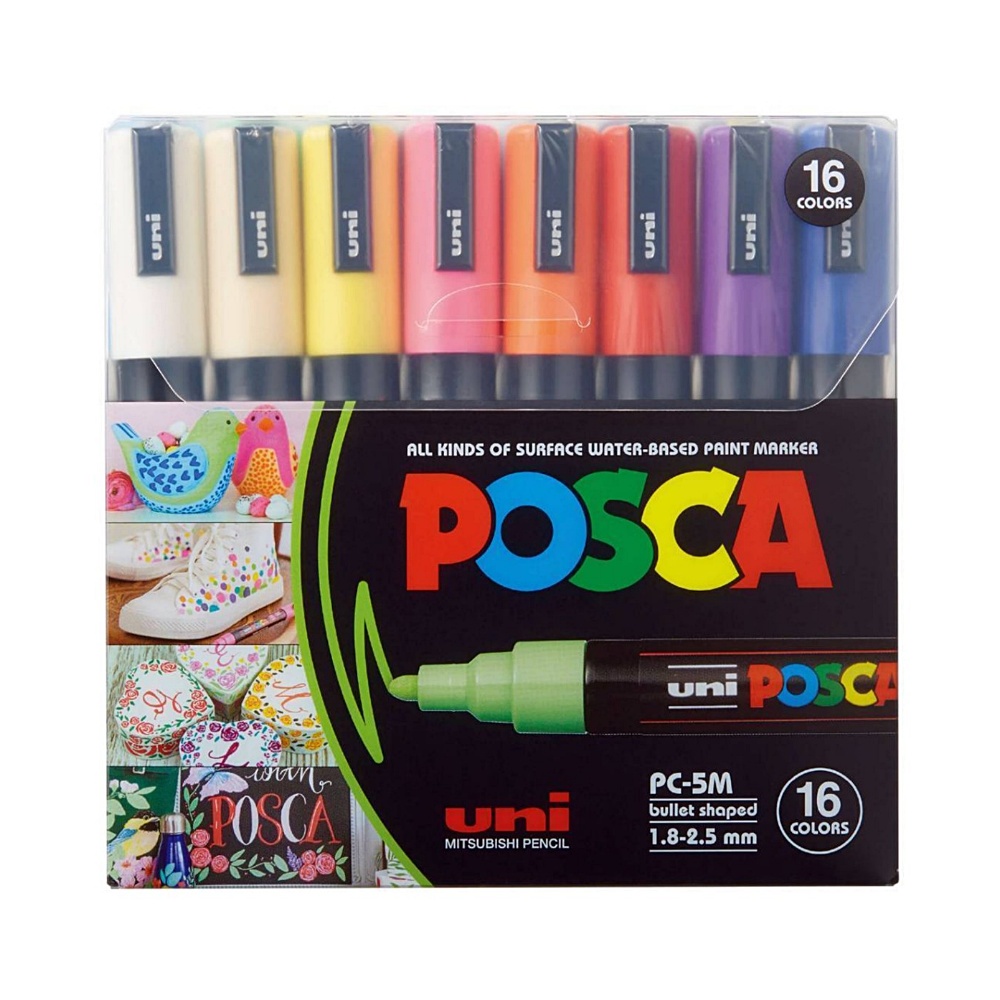 Kit Caneta POSCA 5M Marcador Multiuso com 16 cores | Shopee Brasil
