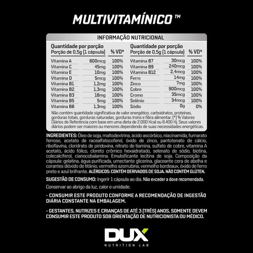 Multivitamínico Esportivo 90 Cápsulas - Dux Nutrition | Shopee Brasil