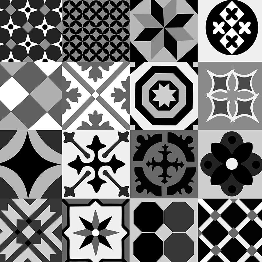Papel de Parede Adesivo Azulejo Português Preto e Branco em Oferta na Shopee