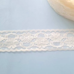 10 metros Renda Nylon Poliamida 40mm Pérola Branco Off 13927 010 530G71