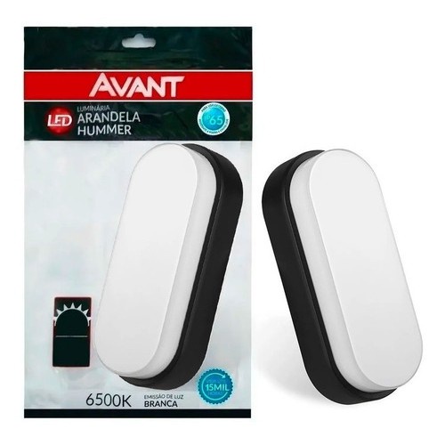 Arandela Tartaruga Hummer Led Preta 12w Avant (3000k/ 6500k)