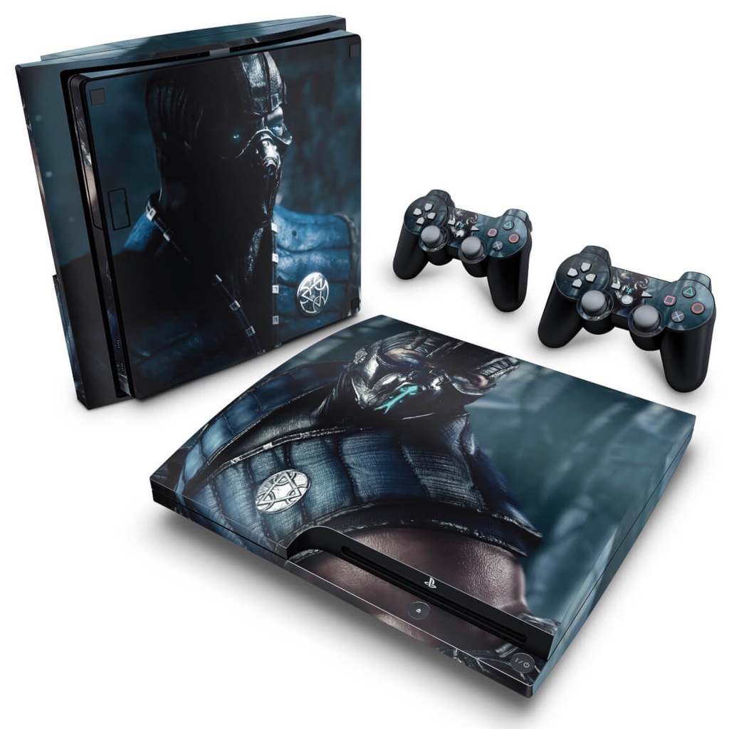 Skin PS3 Slim Adesivo - Mortal Kombat X Subzero