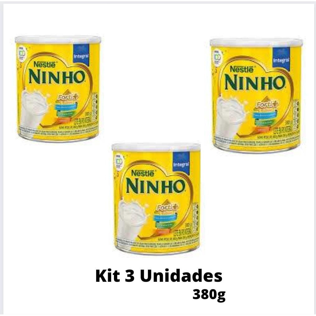 Kit Com 3 Latas Leite Ninho Em Pó Integral 380g Cada Promoção