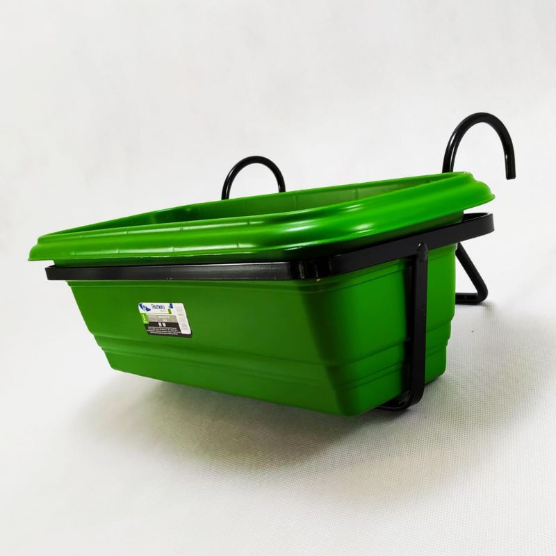 Kit suporte floreira jardineira de sacada de ferro na cor preta PROMOÇÃO