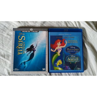 Blu-ray Bluray A Pequena Sereia (3D + 2D) + A Pequena Sereia 2 e 3