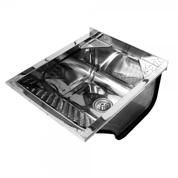 Tanque Inox Com Espelho 61 x 51 x 25 x 06 46 Litros Com Válvula Pianox