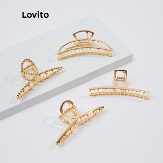 Lovito Garra de Cabelo Casual Lisa de Metal L18X332(Forma de Cordão/ Cordão Polida /Arco /Lua)