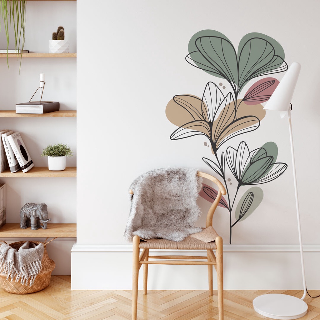 Adesivo de Parede Floral Boho