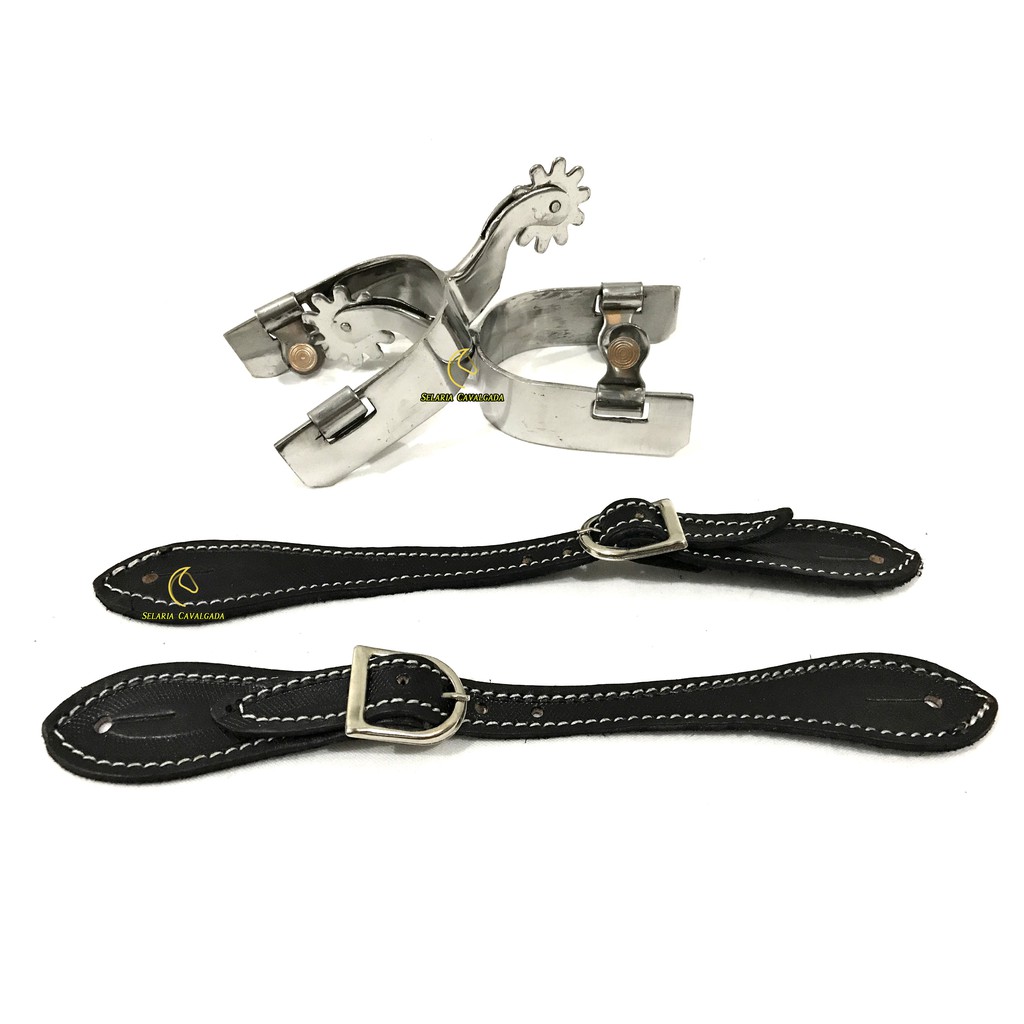 Espora Para Doma Equitação Vaquejada Três Tambores - Inox