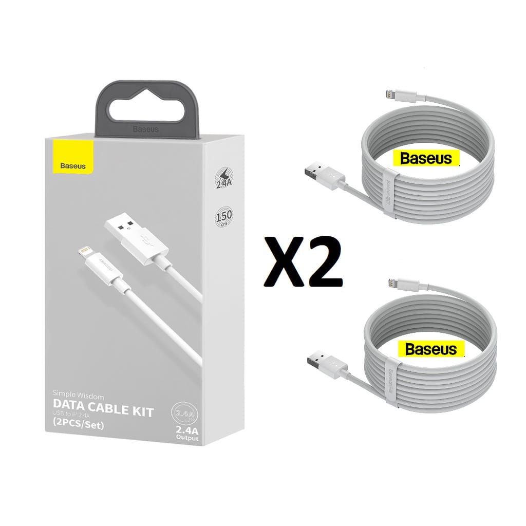 Kit 2x Cabos Baseus USB Tipo-C 1,5m - Cabo Tipo-C Reforçado Original Baseus 2 unid. | Shopee Brasil