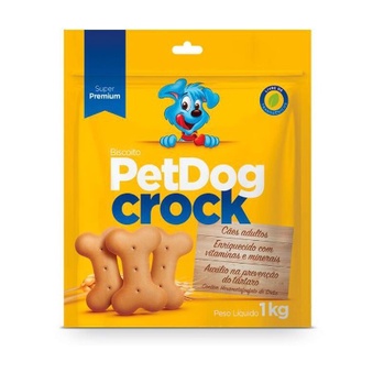 Petisco para cachorro Biscoito para cães PetDog Crock Super Premium - Raças Pequenas, Médias e Grandes
