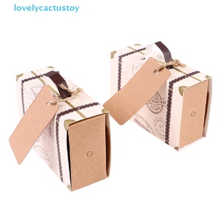 lovelycactustoy 10PCS Mini Mala De Viagem Caixa De Doces Papel Kraft Presente De Chocolate Nice