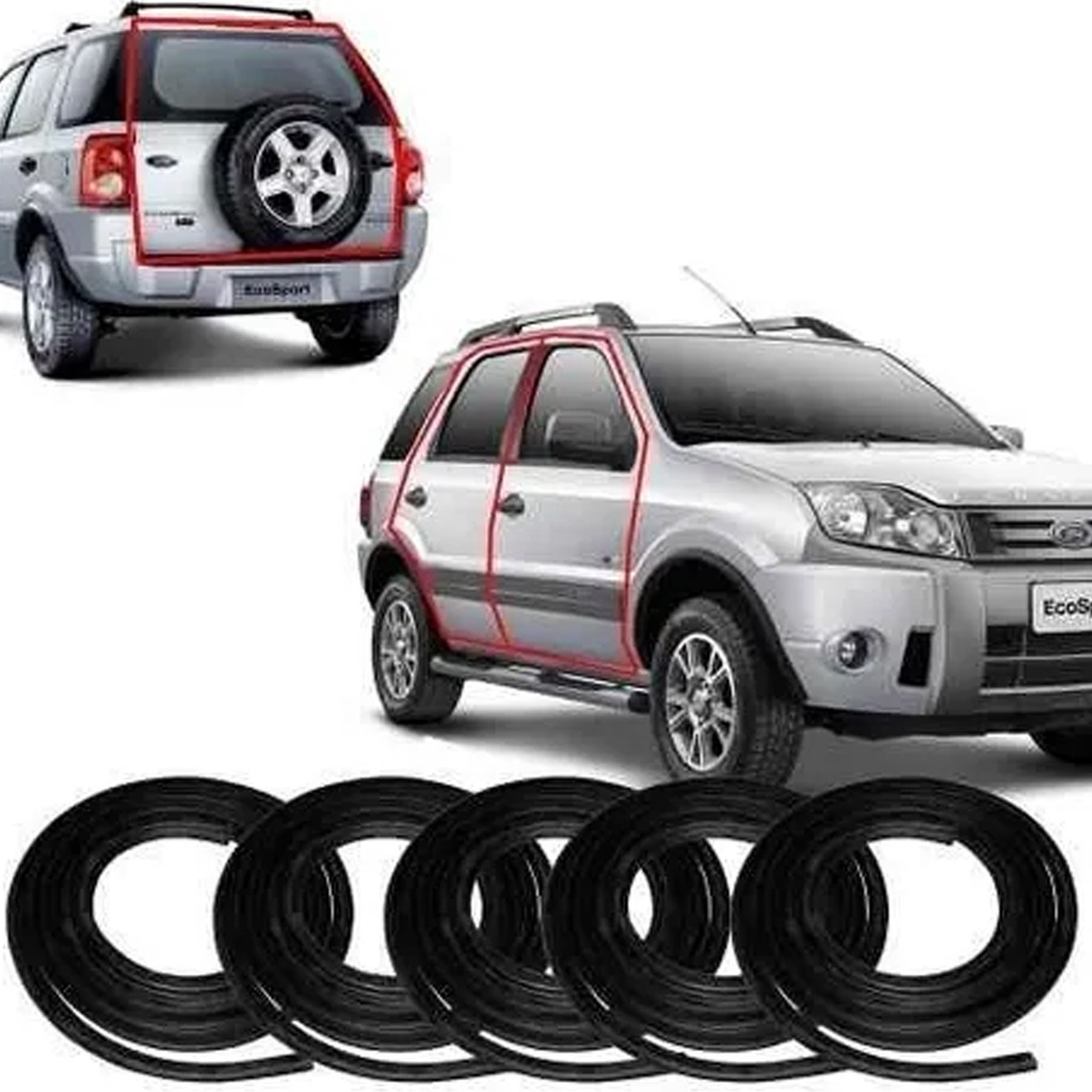 Kit Borracha Porta E Porta Malas Ecosport 2006/... - 5 Pecas