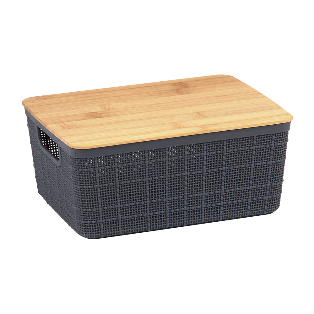 Caixa organizadora com tampa de bambu multiuso 4L - Oikos - Home & Living