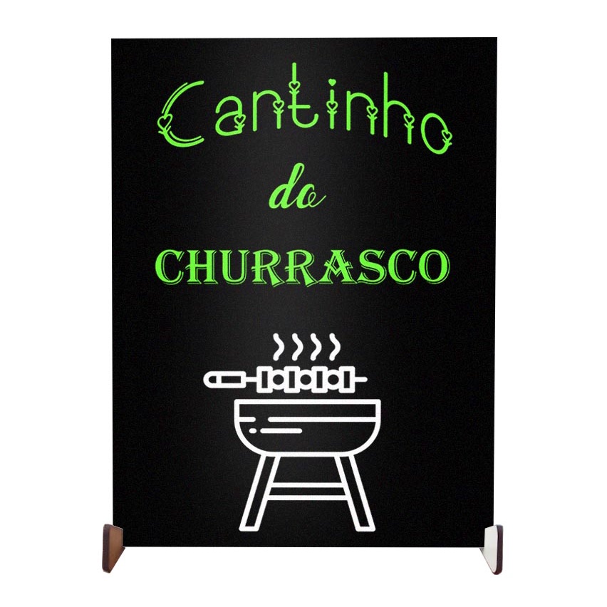 plaquinha decorativa personalizada cantinho do churrasco para enfeite