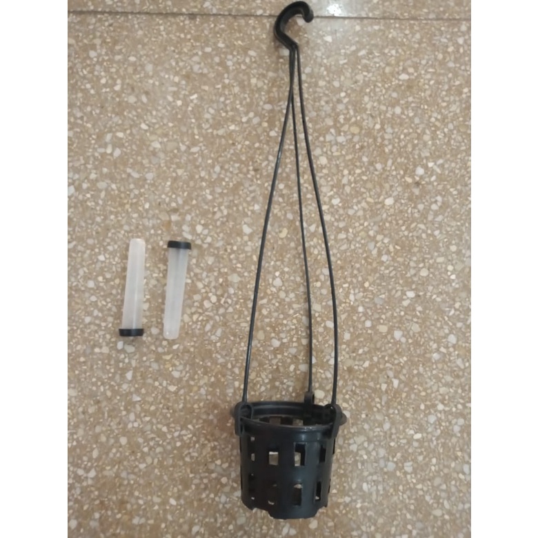 Kit para Orquídea Vanda: 1 Vaso Cesta Vazado, 1 Suporte E 2 Tubetes
