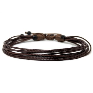 Pulseira masculina de couro e pedras preta marrom modelo em cordas em Oferta na Shopee