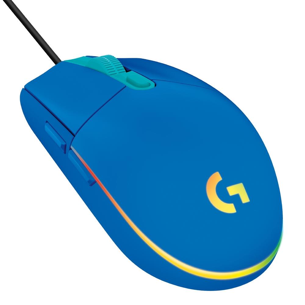 Mouse Logitech G203 Rgb 6 Botões Lightsync 8000 Dpi Azul