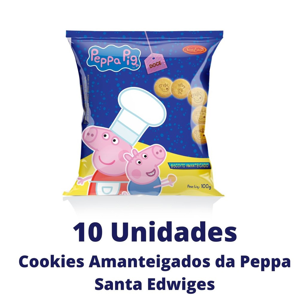 KIT 10 Unidades Biscoito Amanteigado da Peppa 100g Santa Edwiges
