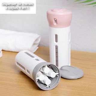Dispenser para Viagem Porta Shampoo 4x1 Condicionador Sabonete Líquido