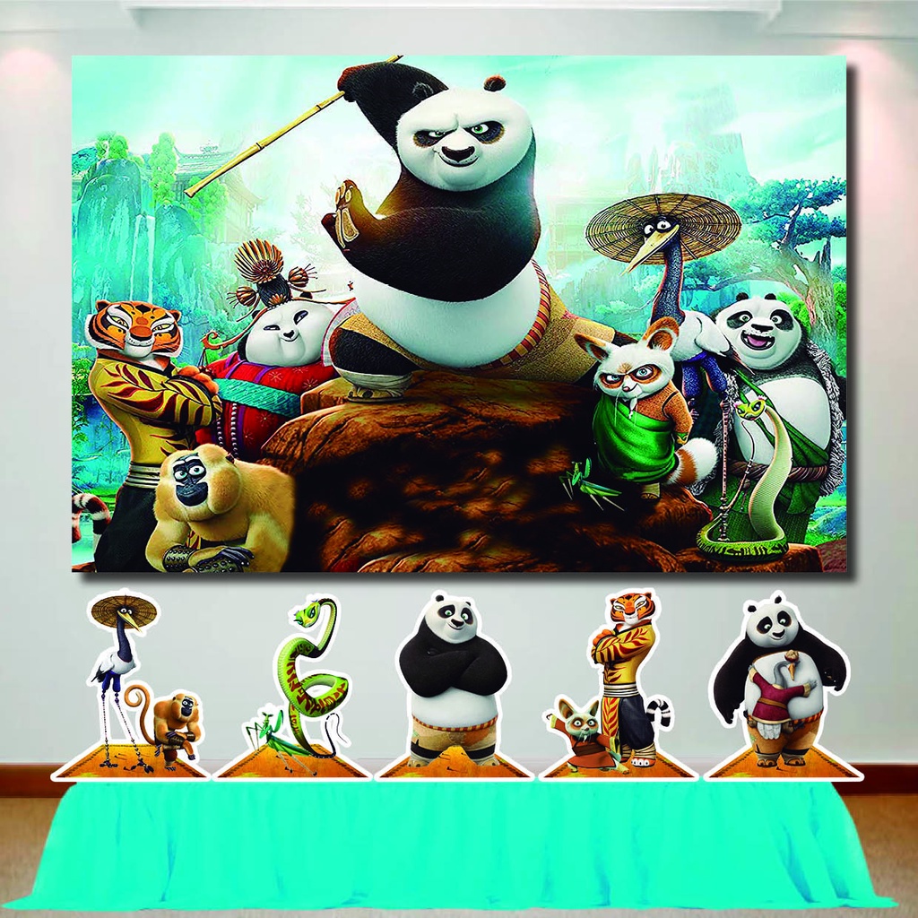 Kit Kung Fu Panda Painel de Festa Infantil e Totem de Mesa Shopee Brasil