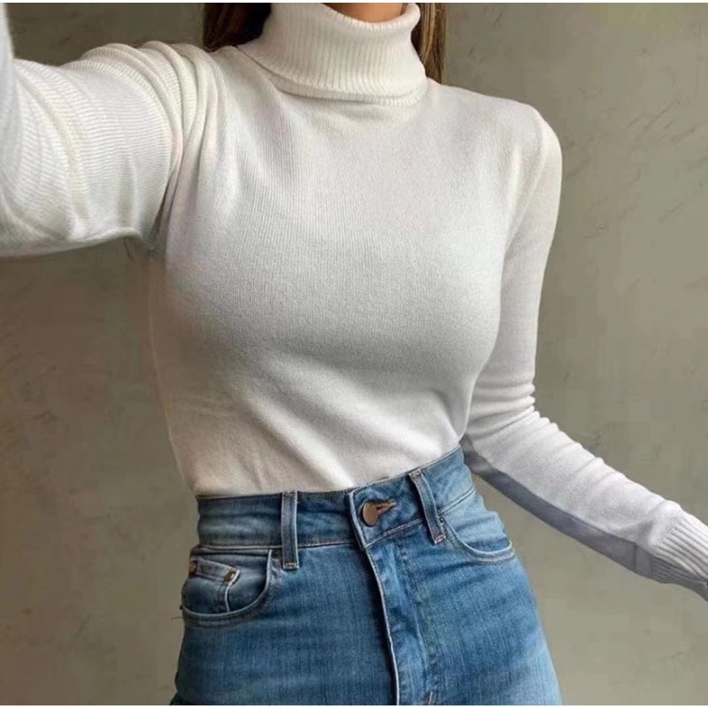 Blusa De Frio Cacharrel Feminina Gola Alta Tricot inverno em Oferta na Shopee