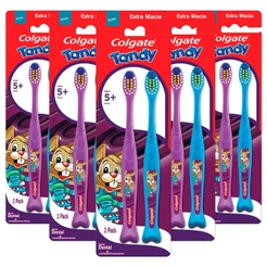 Kit 5 Escova Dental Colgate Tandy 2 Unidades