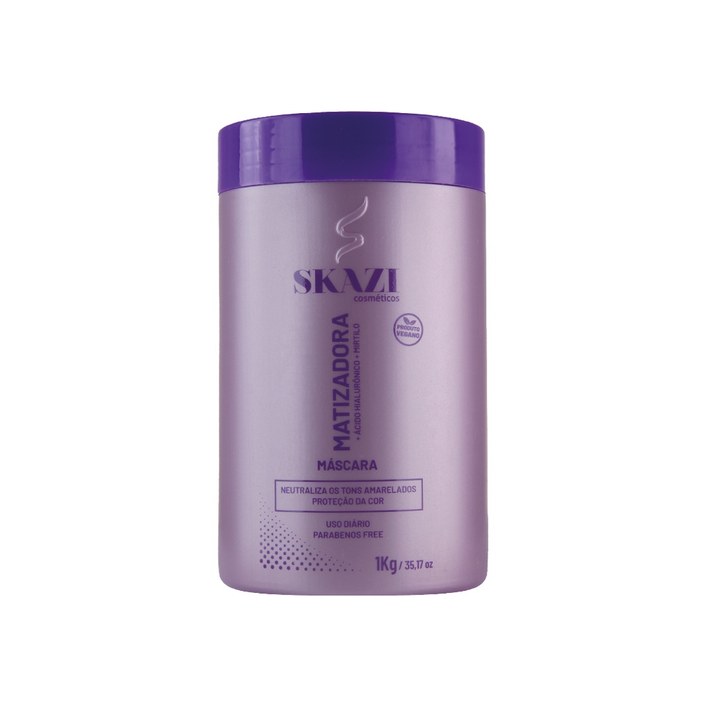 Mascara De Tratamento Skazi Vegana Matizadora Acido Hialuronico e Mirtilo 1kg em Oferta na Shopee
