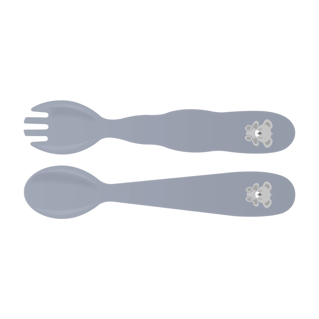 Jogo de Talheres Infantil Tramontina Le Petit Cinza 2 Peças - 23797602 em Oferta na Shopee
