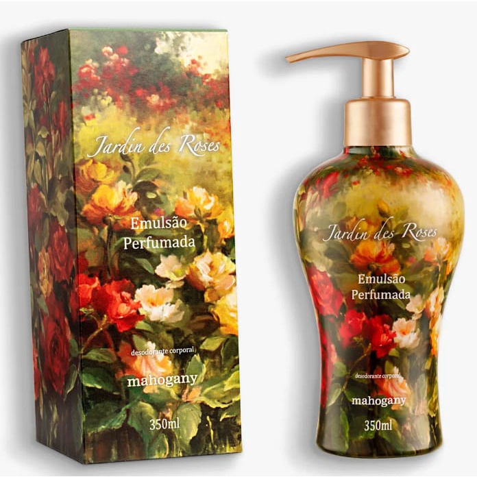 Hidratante Desodorante Corporal Jardin des Roses- Emulsão Perfumada 350 ml Mahogany