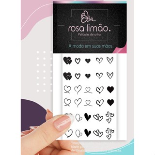 30 Películas de unha adesivos CORAÇÃO em Oferta na Shopee