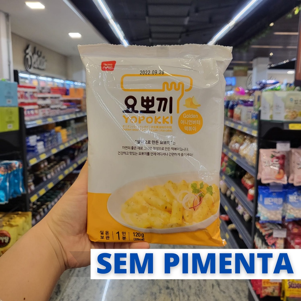 Massa de Arroz Sticks Yopokki Sabor Golden Onion Butter (Cebola com Manteiga) 120g - Pacote Menor em Oferta na Shopee