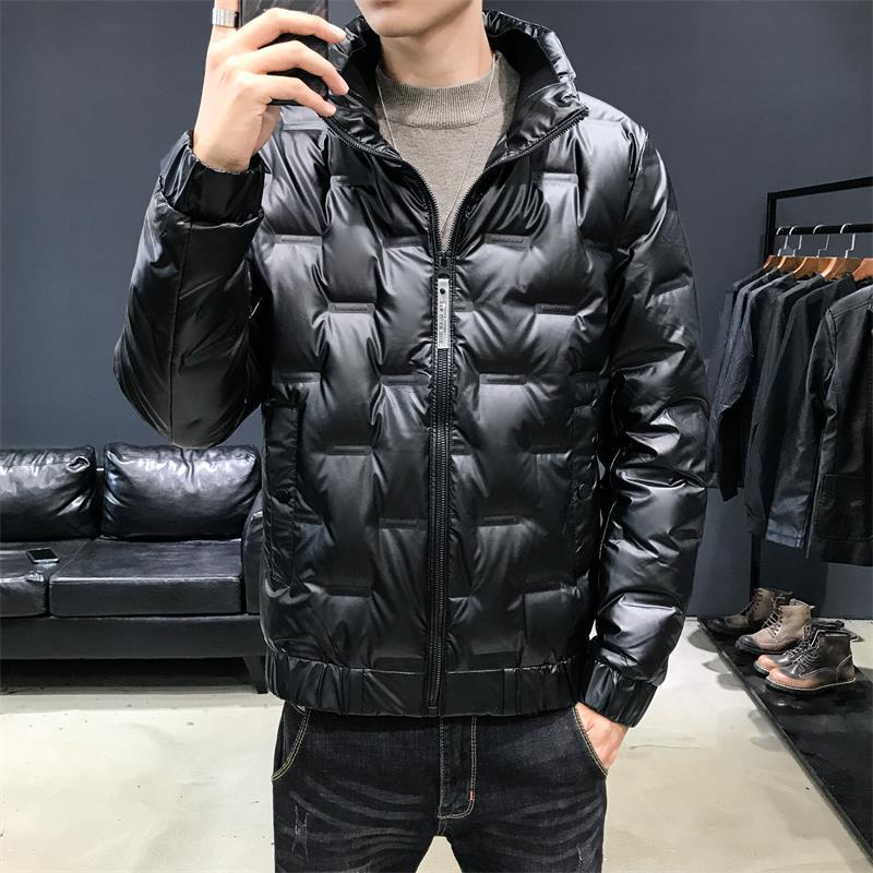 Casaco Quente De Inverno De Superfície Brilhante Homens Moda Algodão Acolchoado À Prova De Vento em Oferta na Shopee