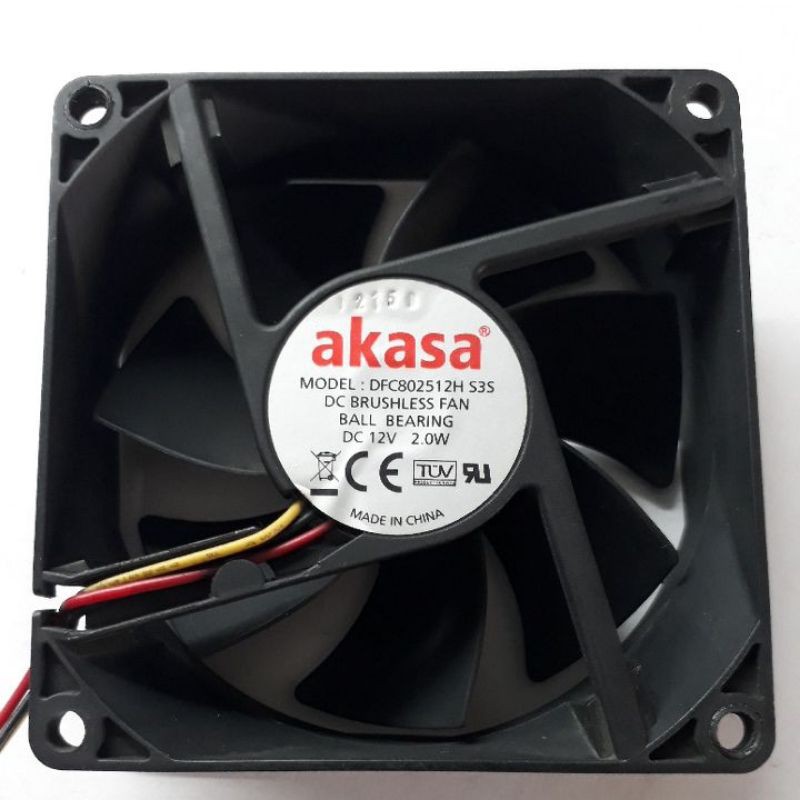 COOLER 80X80X25MM 12V 2.0W AKASA DFC802512H 3000RPM C/ROLAMENTO 3 FIOS