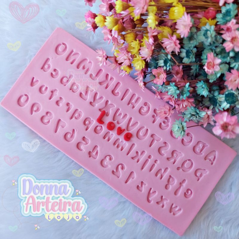 Molde de Silicone Alfabeto Delicado 01 cód 1172 em Oferta na Shopee