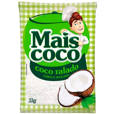 Coco Ralado Umido e Adoçado Mais Coco - 1kg