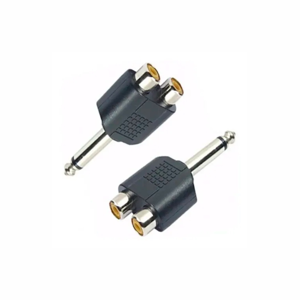 Adaptador 2 Rca Fêmea Para P10 Macho Plug Mono para Instrumento Musical alta qualidade