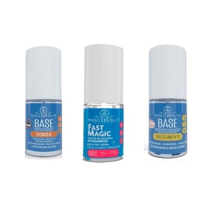 Kit Base para Unhas Bomba + Crescimento + Fast Magic Phállebeauty
