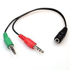 CABO ADAPTADOR P3 P2 COMBO SEPARADO PARA FONE E MICROFONE HEADSET 20CM 1x P3 FEMEA + 2 P2 MACHO 3.5MM FONE MICROFONE MIC