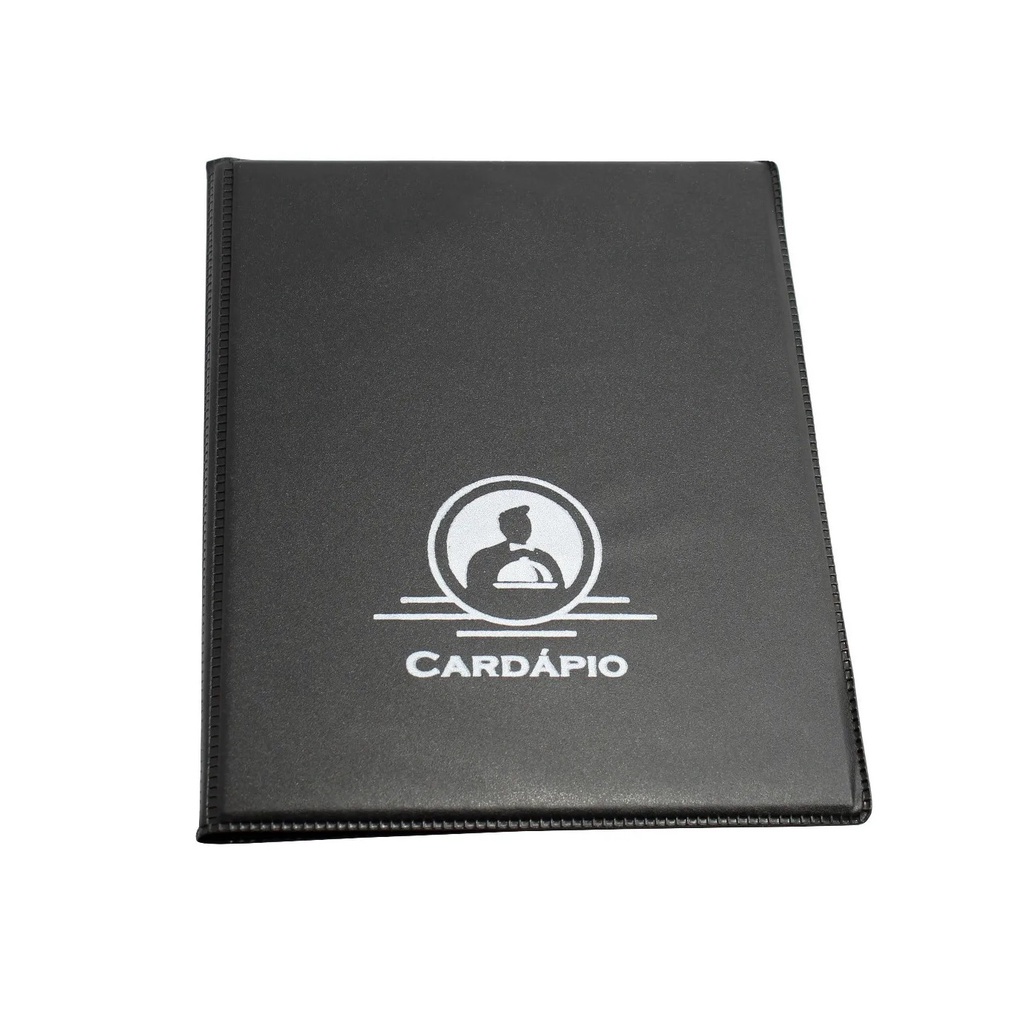 Kit 10 Pastas Cardapio Preta 4 Bolsas Menu Restaurante em Oferta na Shopee